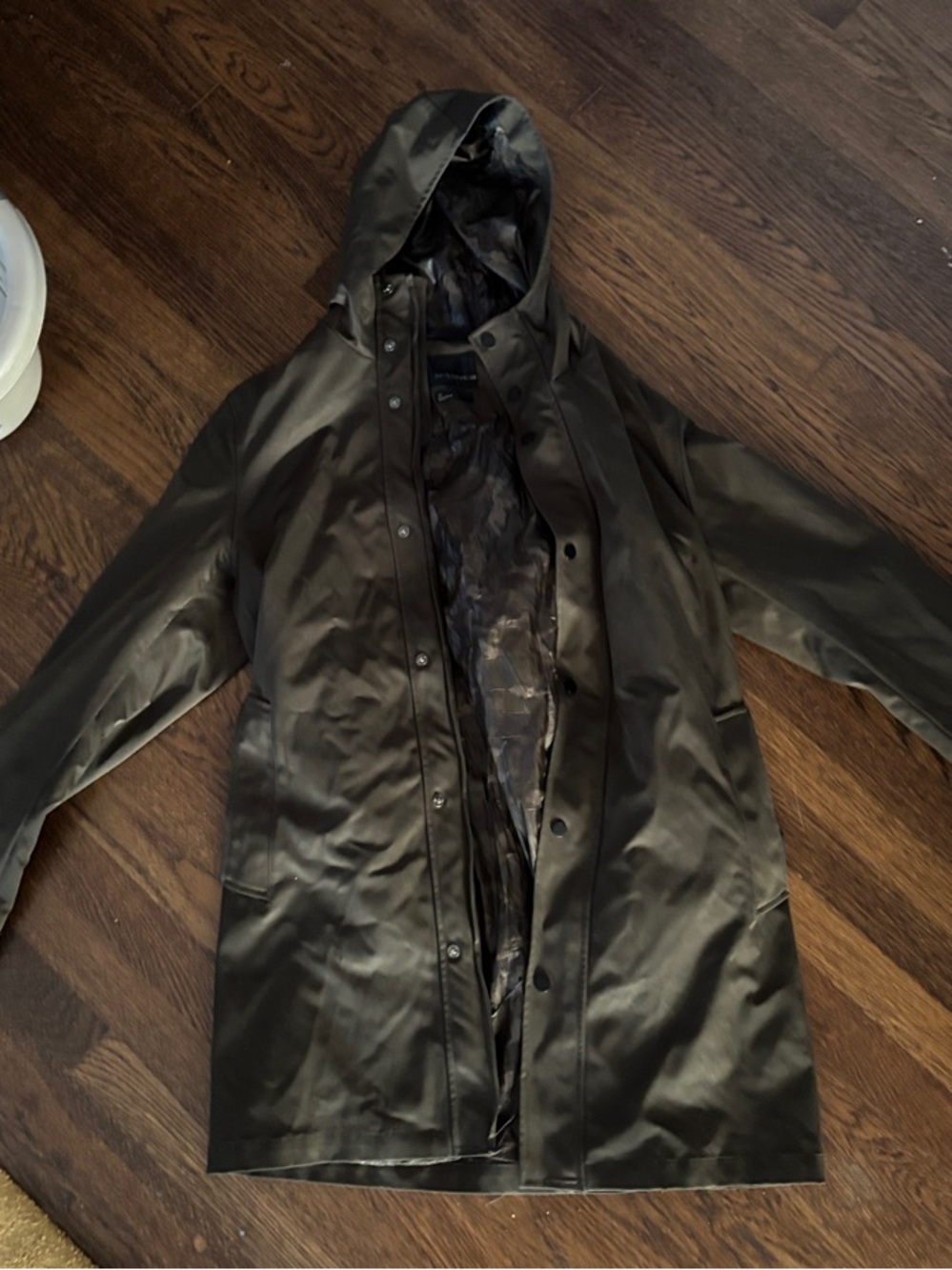 Banana Republic Men's Hooded Raincoat in Olive Green